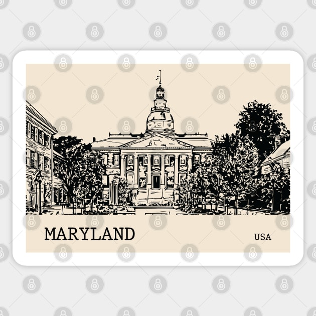 Maryland State USA Sticker by Lakeric